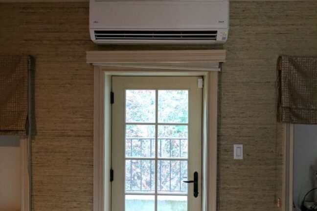 Mini-split above the door
