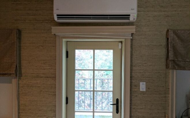 Mini-split above the door