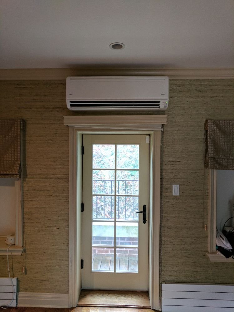 Mini-split above the door