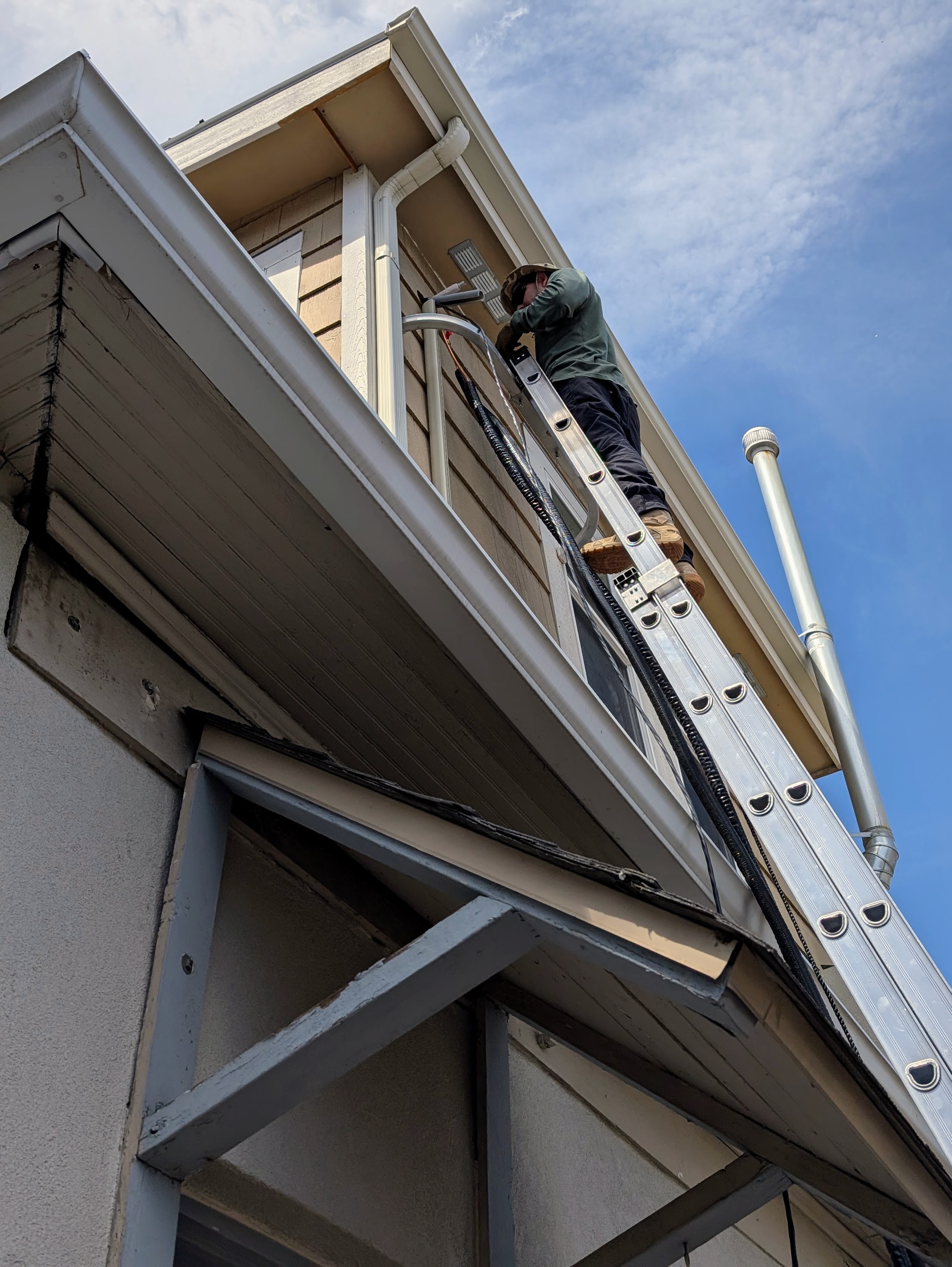 A mini-split by joseph tech installing a line-set for a mini-split