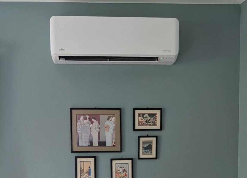 A mini split installed on the wall in littleton Colorado