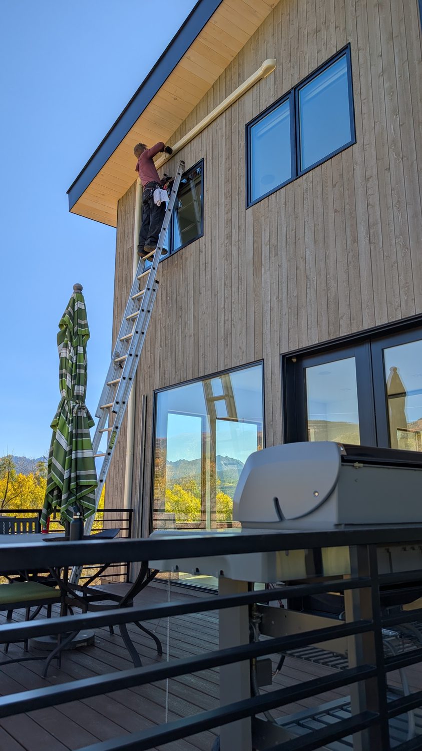 Mini-split installation on a modern Colorado home with mountain views